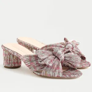 Loeffler Randall Emilia pleated bow heels in pink multicolor floral