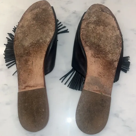 Loeffler Randall “kiki” black leather slides