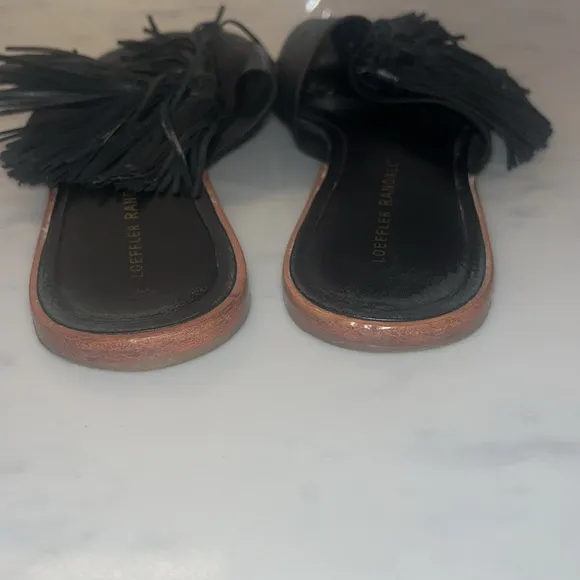 Loeffler Randall “kiki” black leather slides