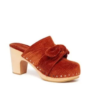 Loeffler Randall Neko Rust Corduroy Stud Clogs Wooden size 6