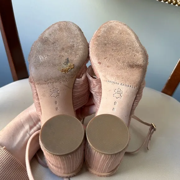 Loeffler Randall peachy pink Reed textured heels