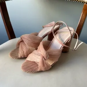 Loeffler Randall peachy pink Reed textured heels