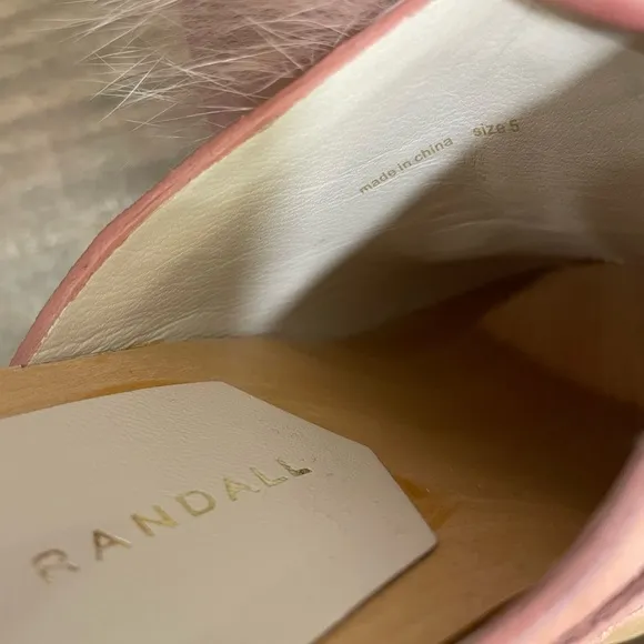 Loeffler Randall Phillips Fox Fur Mule Clog Suede Pink Mauve 35 5 4.5 NEW