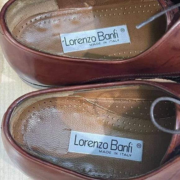 Lorenzo Banfi Stitched Oxfords. Made in Italy. Size 10M.