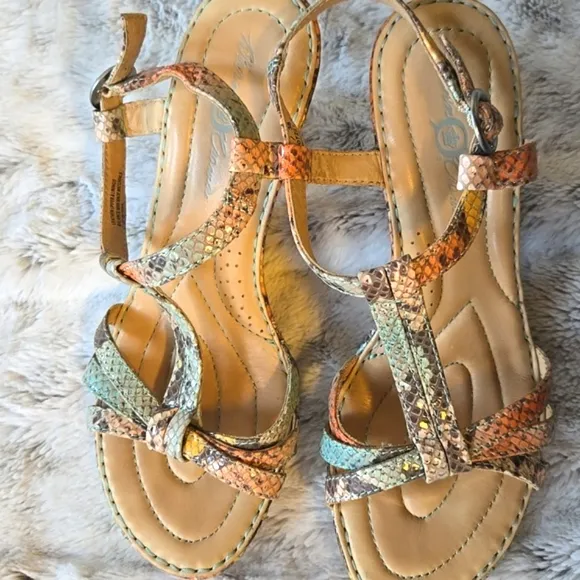 LOT Of 3 Pairs Womens BORN Comfort Heels Open Toe Platform Sandals Size 7