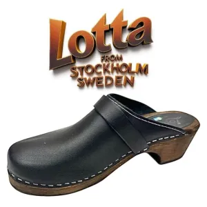 Lotta Women’s Classic Clog in Black with Brown Base with Strap EU 38 US 7.5 EUC