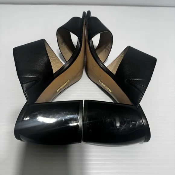 Louise Et Cie Black Leather Block Heels Size 9