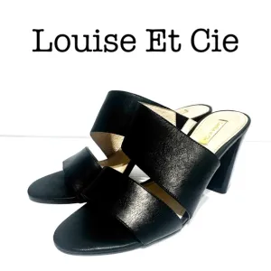 Louise Et Cie Black Leather Block Heels Size 9
