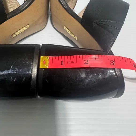 Louise Et Cie Black Leather Block Heels Size 9