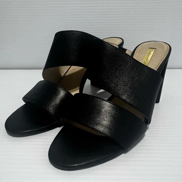 Louise Et Cie Black Leather Block Heels Size 9
