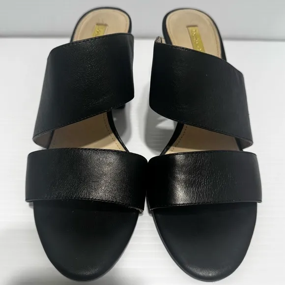 Louise Et Cie Black Leather Block Heels Size 9