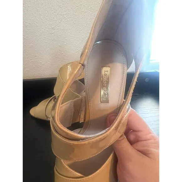 Louise Et Cie Kriztsa Block Heel Nude Cream Heels Size 8