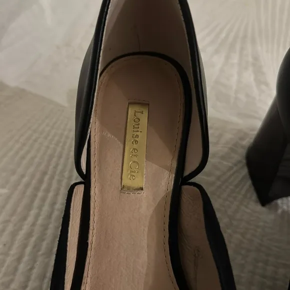 Louise Et Cie Velvet Black Block Heels 7