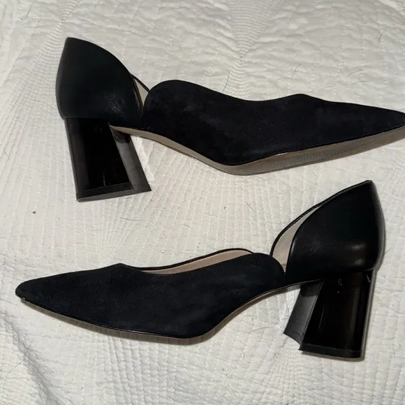 Louise Et Cie Velvet Black Block Heels 7