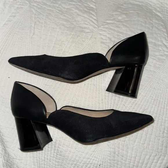 Louise Et Cie Velvet Black Block Heels 7