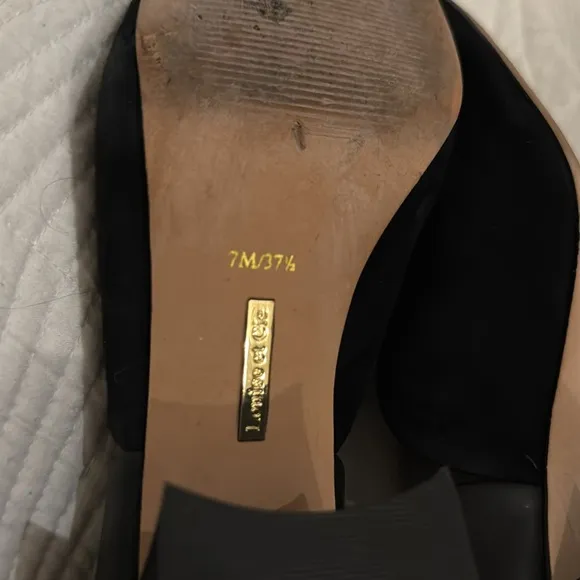Louise Et Cie Velvet Black Block Heels 7