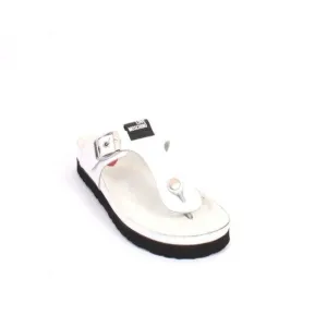 Love Moschino 28164a White Rubber Slides Platform Sandals