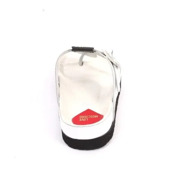 Love Moschino 28164a White Rubber Slides Platform Sandals