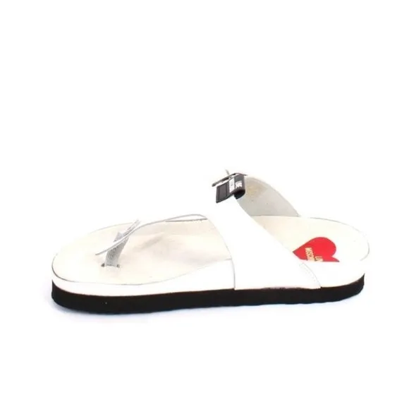 Love Moschino 28164a White Rubber Slides Platform Sandals