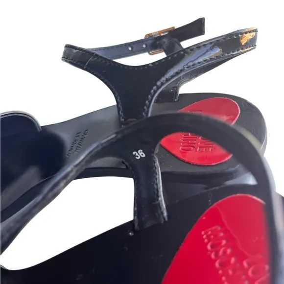 Love moschino heart block heels leather size 5.5