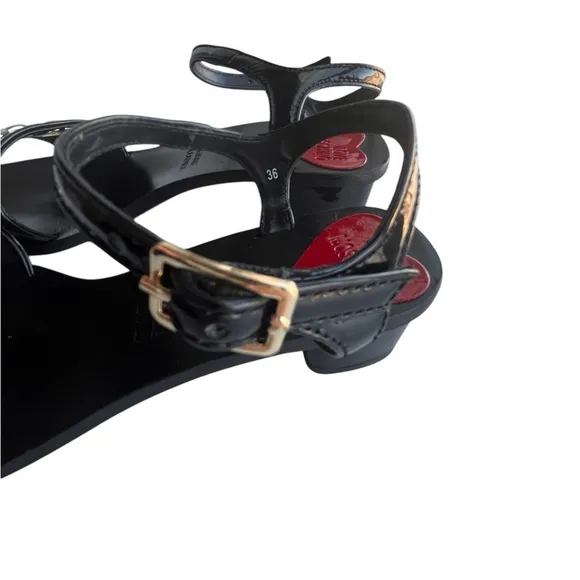 Love moschino heart block heels leather size 5.5