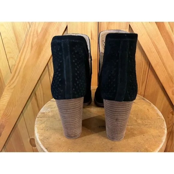 Lucky Brand Larise Cut Out Open Toe Ankle Bootie Womens Size 10M Black Slip On S