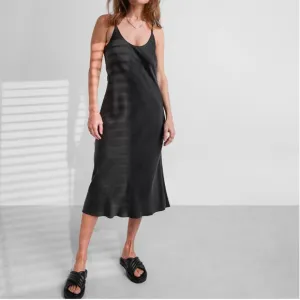 LUNYA BNWT Washable Silk Bias Slip Dress in Immersed Black Size S
