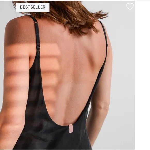 LUNYA BNWT Washable Silk Bias Slip Dress in Immersed Black Size S