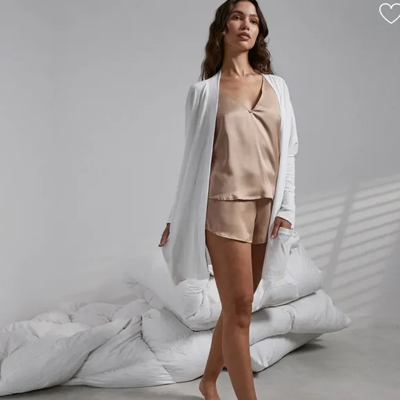 Lunya Organic Pima Short Cardigan in White One size