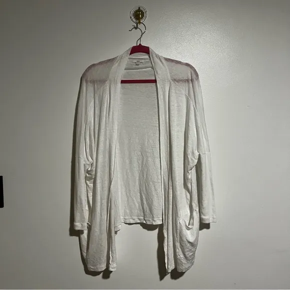 Lunya Organic Pima Short Cardigan in White One size