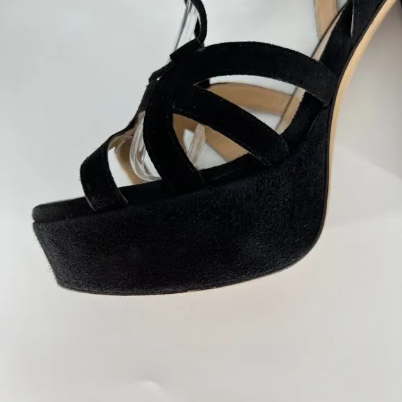 M. GEMI Lace Up Sandal Strappy Suede Leather Chunky Heels Open Toe Size …