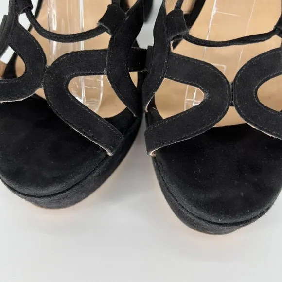 M. GEMI Lace Up Sandal Strappy Suede Leather Chunky Heels Open Toe Size …