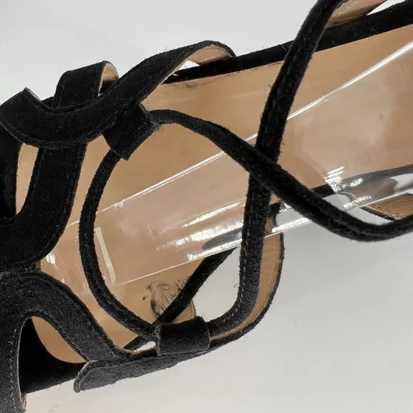 M. GEMI Lace Up Sandal Strappy Suede Leather Chunky Heels Open Toe Size …