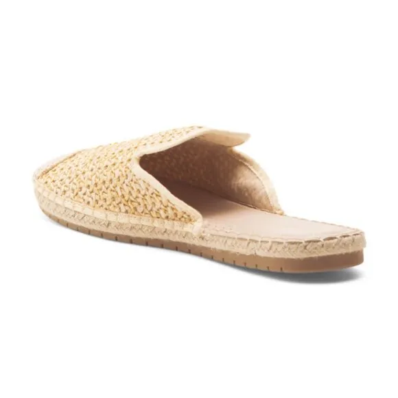 MADDEN GIRL Natural Raffia Coral Raffia Slides 2M7