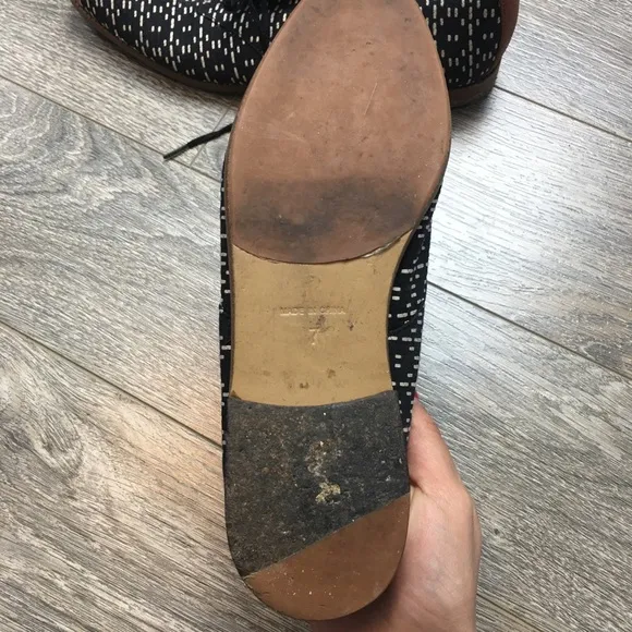 MADEWELL Black/White Leather/Fabric Oxford Shoes 7