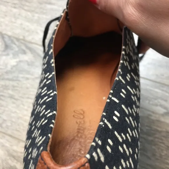 MADEWELL Black/White Leather/Fabric Oxford Shoes 7