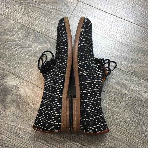 MADEWELL Black/White Leather/Fabric Oxford Shoes 7