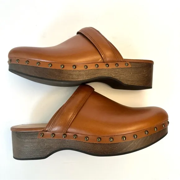 Madewell Cecile clog in oiled leather English saddle, size 9