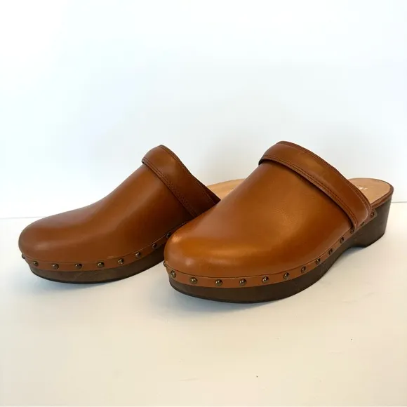 Madewell Cecile clog in oiled leather English saddle, size 9