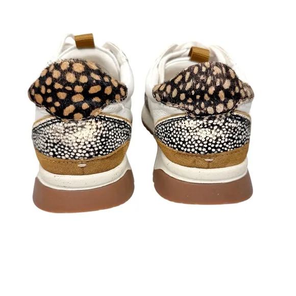 Madewell Kickoff Trainers SZ 6 Sneakers Leather   Calf Hair Olive Grove Multi