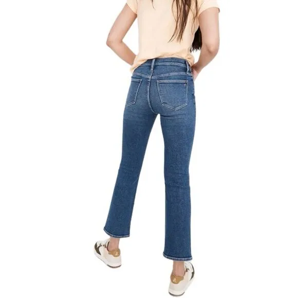 Madewell New! Cali Demi-Boot Distressed Cropped Jeans Bodney Wash Style #NA031