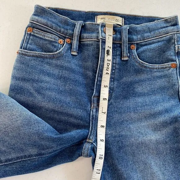 Madewell New! Cali Demi-Boot Distressed Cropped Jeans Bodney Wash Style #NA031