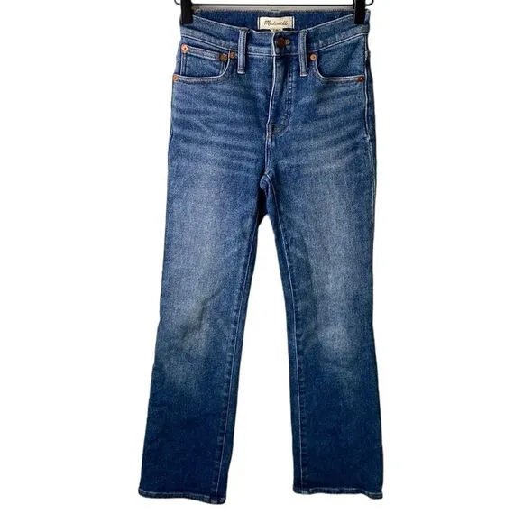 Madewell New! Cali Demi-Boot Distressed Cropped Jeans Bodney Wash Style #NA031