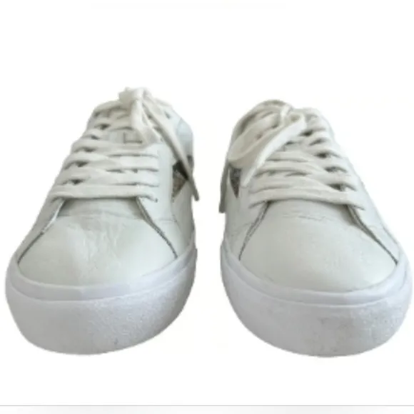 Madewell Sidewalk Low-Top Leather Sneakers in Metallic Snale Multicolored Size 7