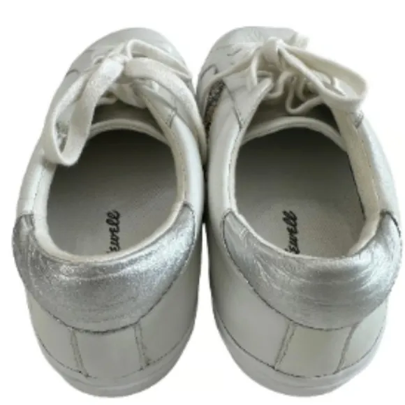 Madewell Sidewalk Low-Top Leather Sneakers in Metallic Snale Multicolored Size 7