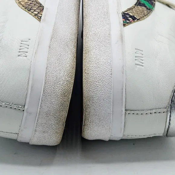 Madewell Sidewalk Low-Top Leather Sneakers in Metallic Snale Multicolored Size 7