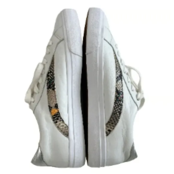 Madewell Sidewalk Low-Top Leather Sneakers in Metallic Snale Multicolored Size 7
