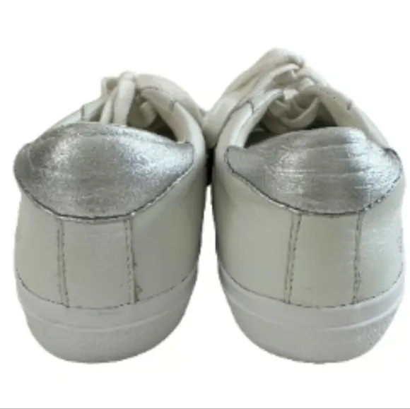 Madewell Sidewalk Low-Top Leather Sneakers in Metallic Snale Multicolored Size 7