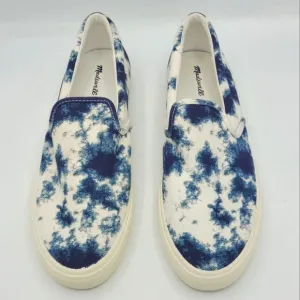 Madewell Sidewalk Slip-On Sneakers in Tie-Dyed Blue and White Recycled Canvas 10