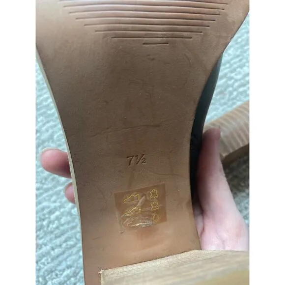 Madewell The Marie black leather heels size 7.5